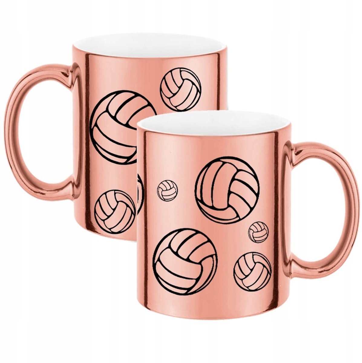 Unieke Roze Glanzende Mok 330ml - Perfect Cadeau voor Volleybalfans