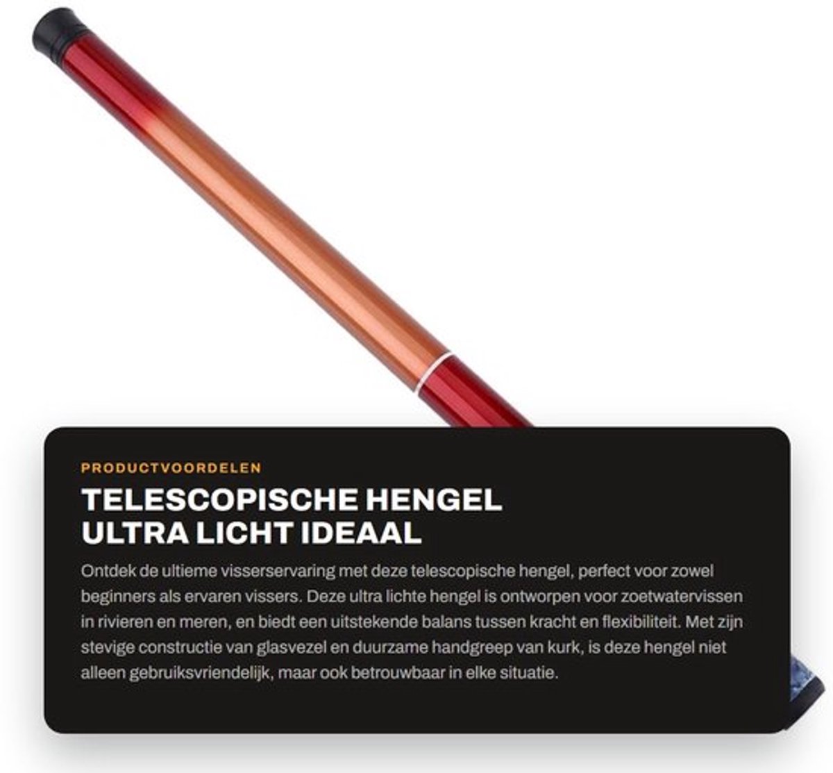 Handhengel Telescoopstang - Ultra Licht - Harde Visuitrusting - Zoetwater - Vaste Stok - Schokbestendig - Vishengel