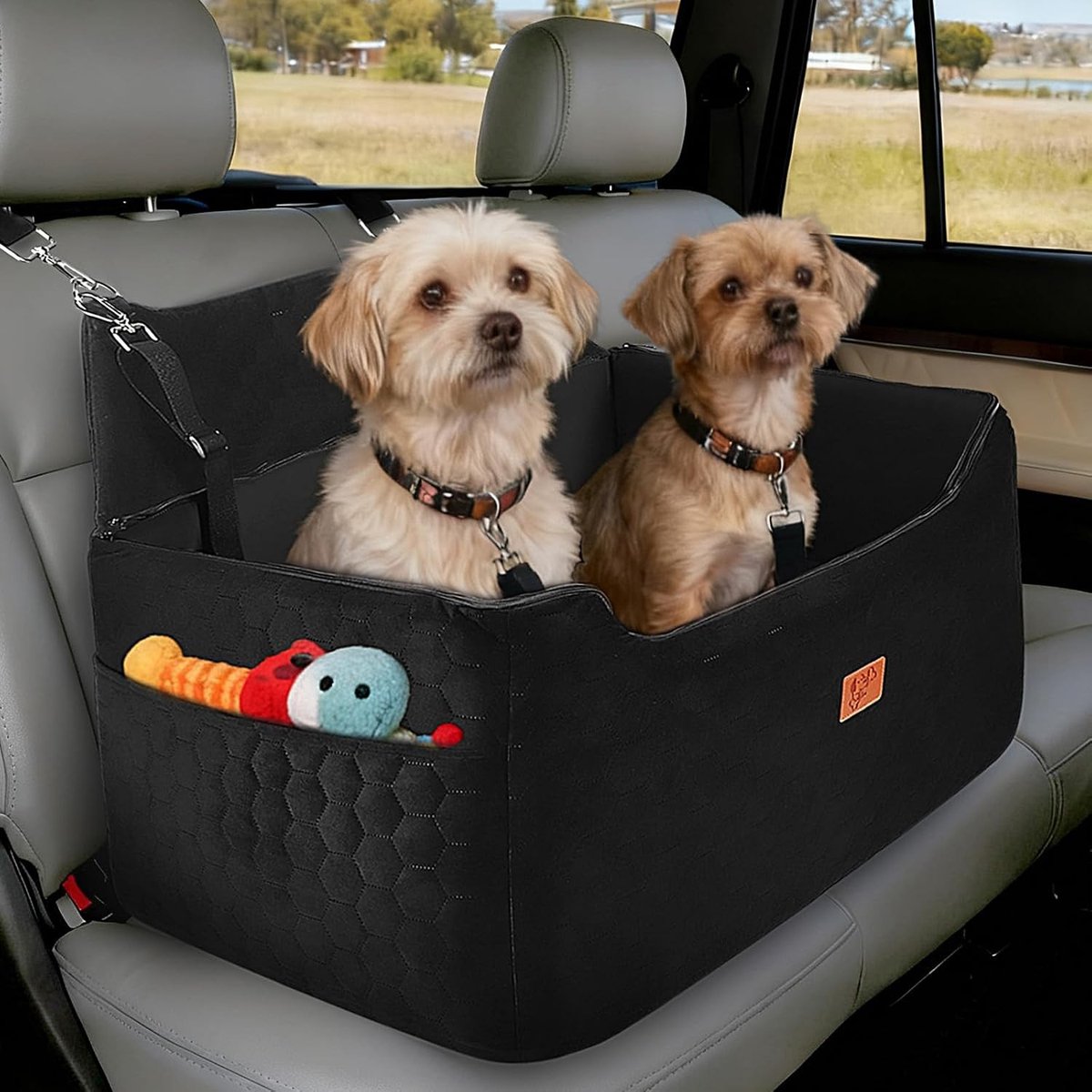Hondenmand voor auto - Zwart - Voor middelgrote en grote honden - Autostoel voor veilige ritten
