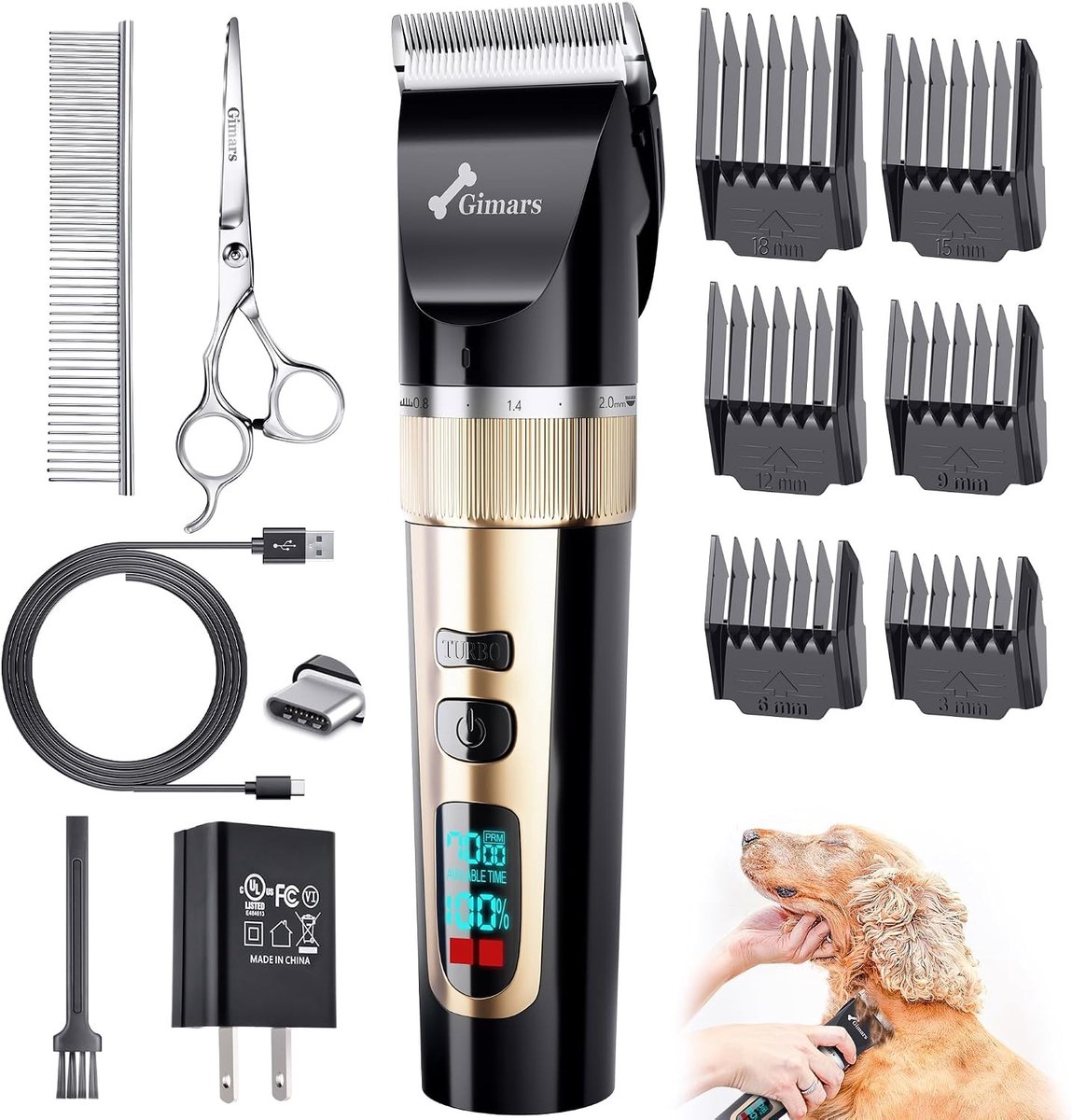 Hondenpoottrimmer - Zwart - Oplaadbaar - Met Keramische Messen - Voor Honden en Katten