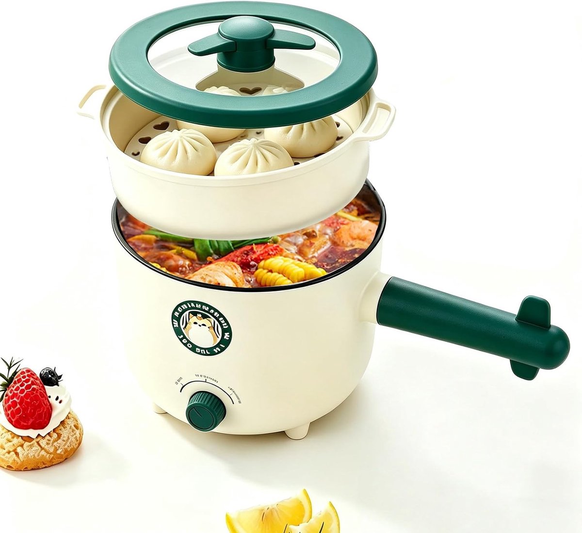 Multicooker - Zilver - 1,5 Liter - Roestvrijstalen Elektrische Kookpan met Antiaanbaklaag - Voor Thuis en Reizen