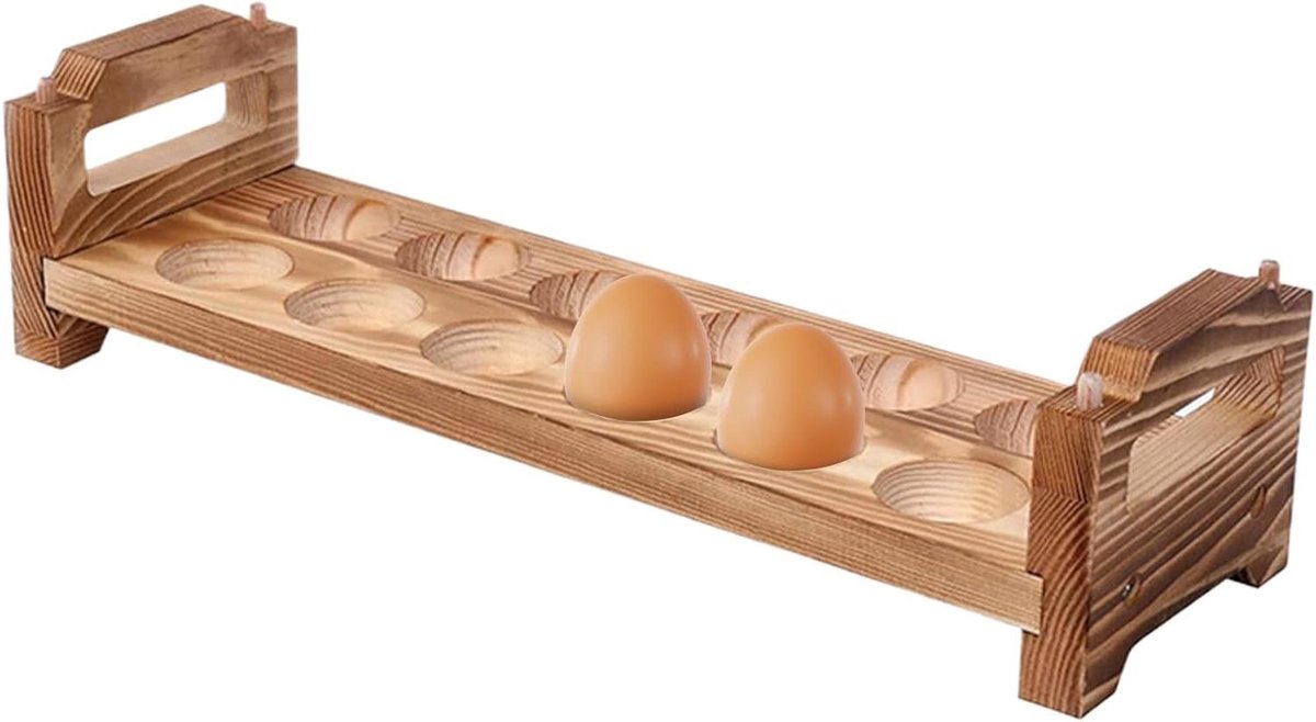 Houten Eierhouder Eierrek Boerderijstijl Keuken Organiseren Natuurlijke Houtafwerking 24 Eieren Natuurlijk Hout