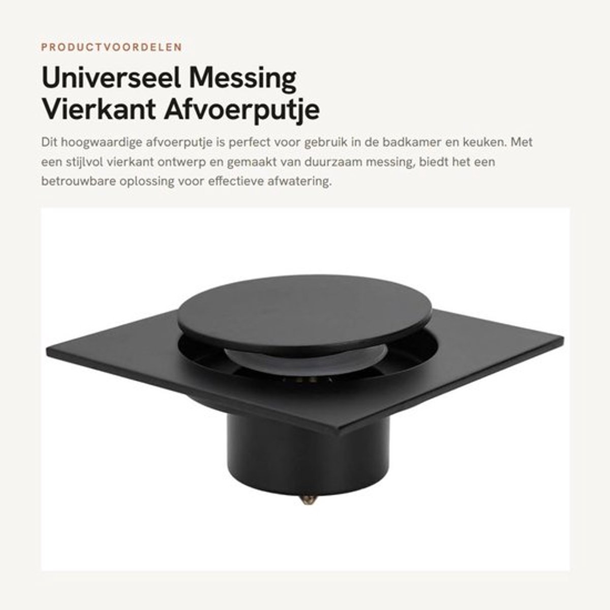 Afvoerputje Messing 4 inch - Doucheafvoer - Afvoerputje Zeefje - Doucheafvoerkap Haarvanger - Geschikt voor Badkamer/Keuken - Diameter 50/75 mm