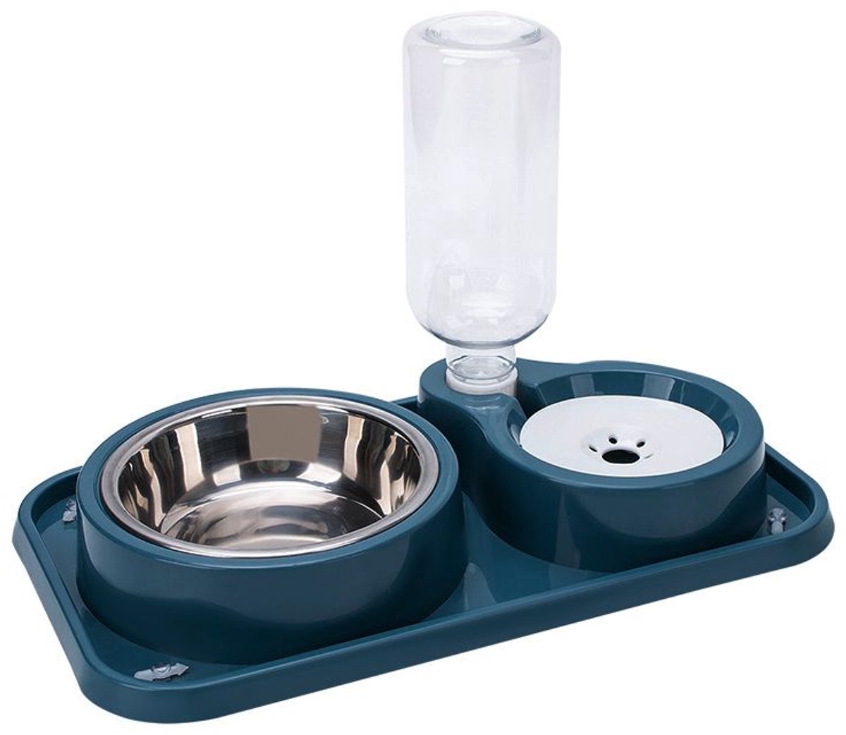 Dubbele voerbak met waterreservoir Set 3v1 1000 ml, Lichtgroen