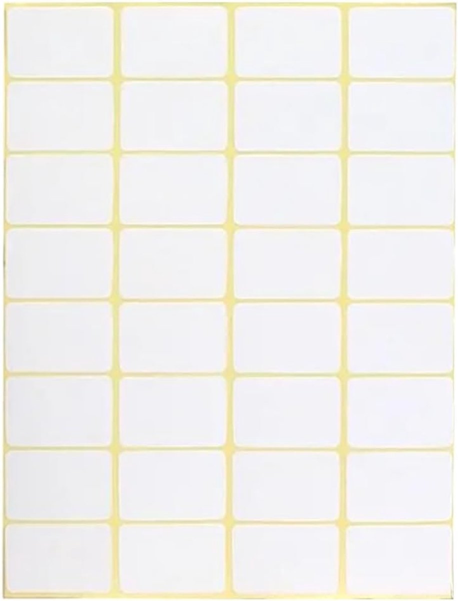 480 witte, blanco, rechthoekige zelfklevende etiketten – stickers voor ordners, dossiers, potten, bekers en kantoororganisatie – 25 mm x 38 mm