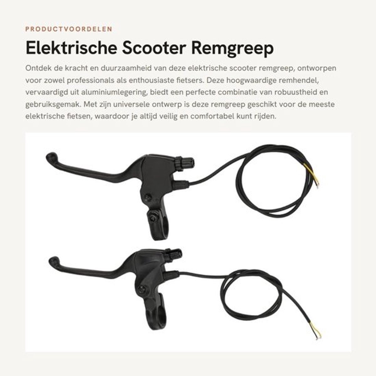 Elektrische Scooter Remgreep - Aluminiumlegering - Duurzaam en Sterk - Universele Handgreep - Comfortabel in Gebruik - Geschikt voor Fietsen