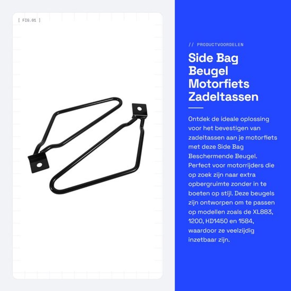 Motorfiets Zadeltassen Beugel - Zadeltas Motor - Beugel Ondersteuning - Mount Beugels - Compatibel met XL883/1200/HD1450/1584 - Schokbestendig