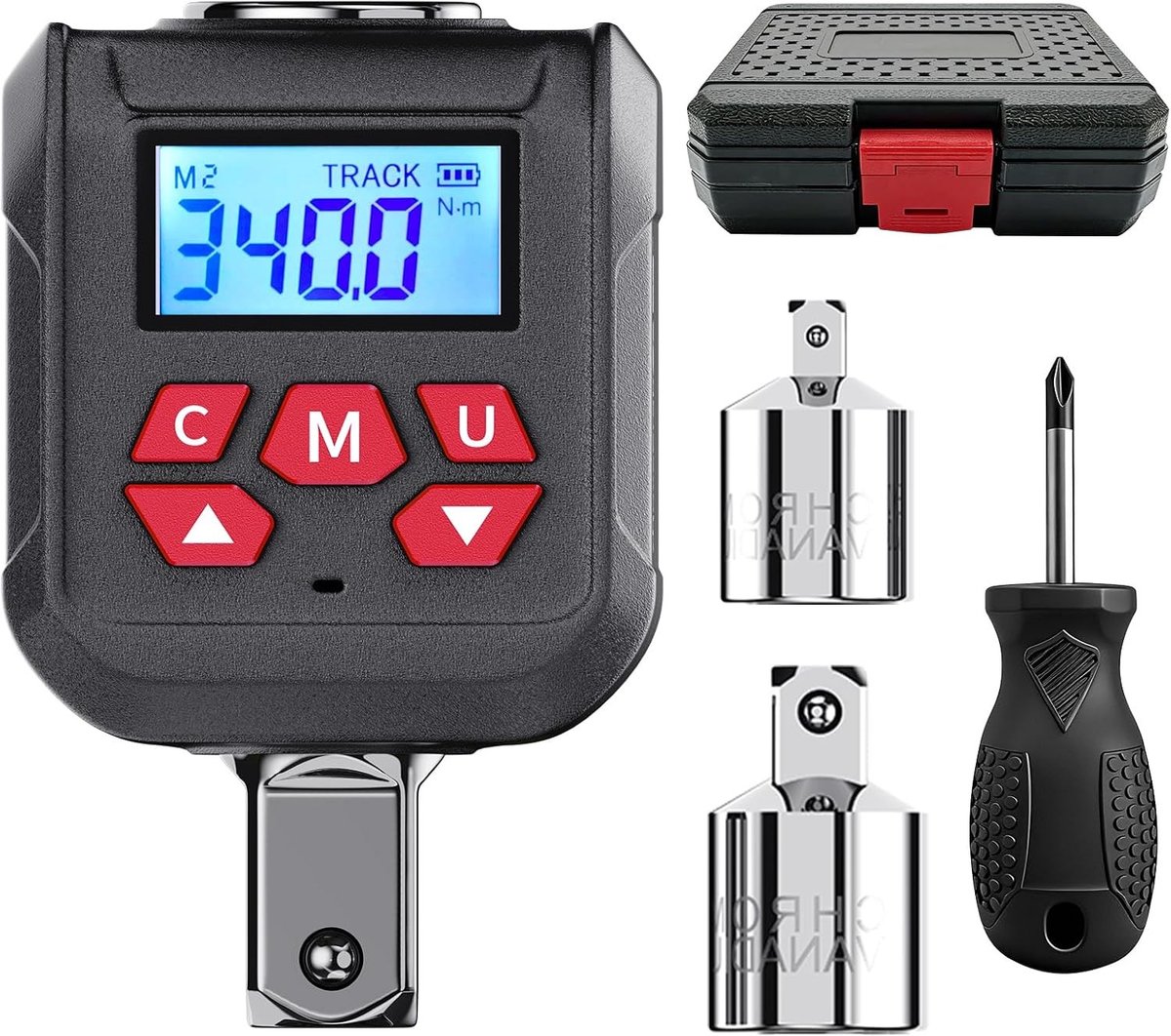 Momentsleutel voor fiets - Zwart - 1/2 inch - Digitale koppeladapter met lcd-display en geluidsalarm - Voor motorfiets en fiets