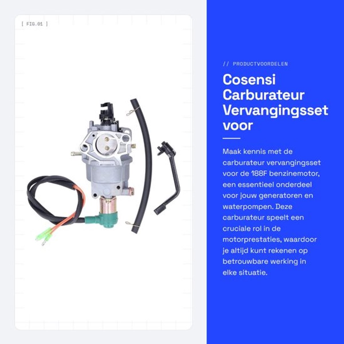 Carburateur Vervangingsset voor 188F Benzinemotor - Carburateur Synchronisatie Set - Carburateur Afstelgereedschap - Voor Generatoren - Mengt Benzine/Lucht - Stijf Mechanisch Apparaat - Motorcarburateur