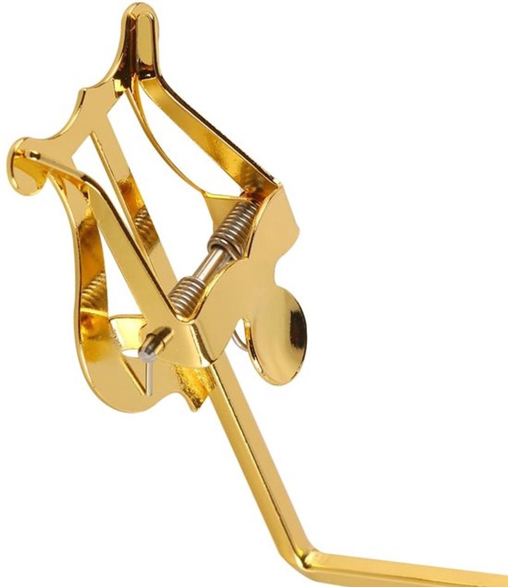 Muziekstandaard Lichtgewicht - Muziekstandaard voor Bladmuziek - Opvouwbaar - Gouden Kleur - Stabiliteit - Geschikt voor Altsaxofoon/Tenorsaxofoon - Partituurstandaard