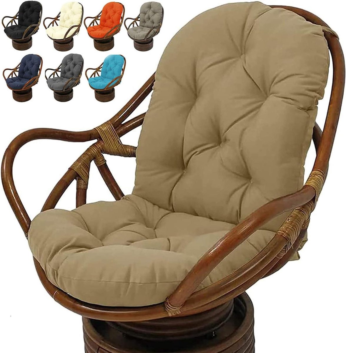 Schommelstoel Kussen - Zitkussen Vervanging - Buiten Ontspannen - Waterdicht Materiaal - 120 x 60 cm - Kaki