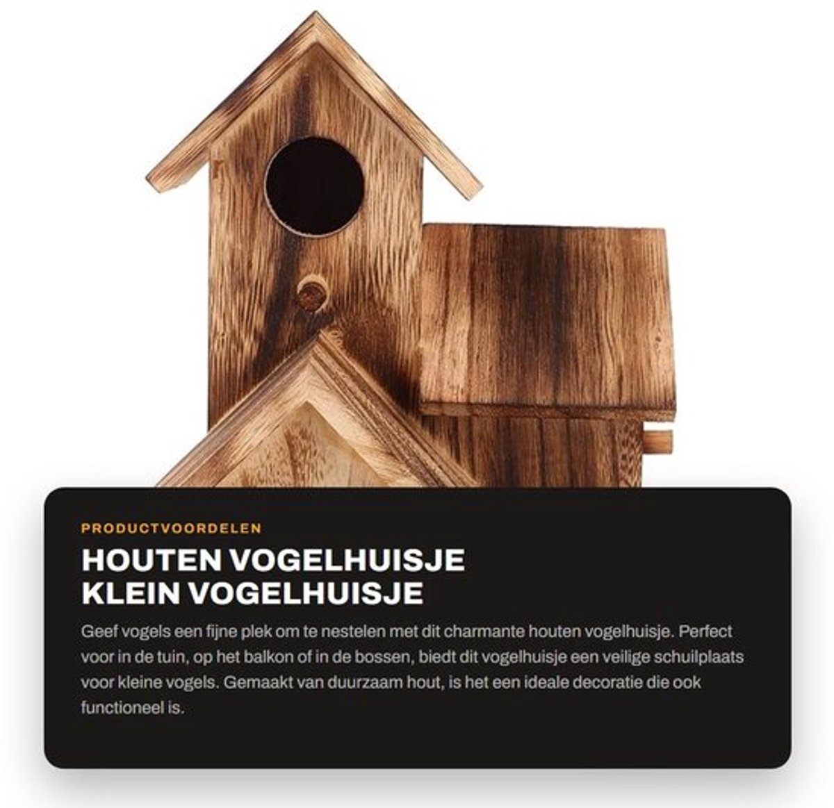 Vogelhuisje 100% Nieuw - Vogelvoederhuisje - Nestkastje - Buiten - Plataanhout - Afmetingen 20,5x15,5x15,5cm - Nestkast