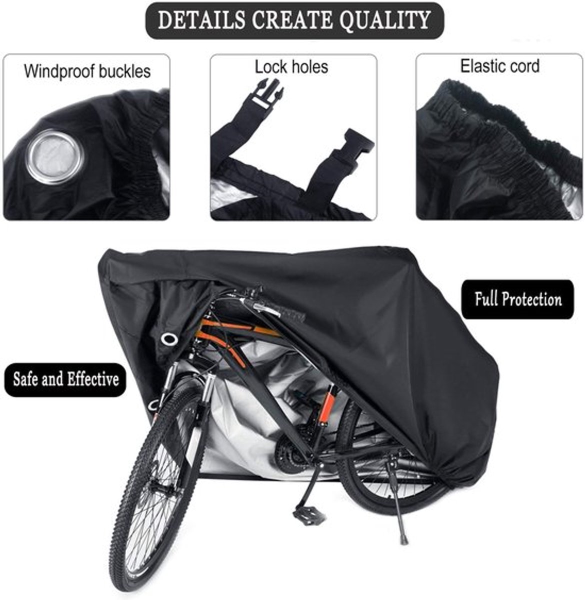 Fietshoes waterdicht - Fietshoes voor 2 fietsen - Beschermhoes - Opbergtas - UV-bestendig - 190T nylon met PU coating - Fietskap