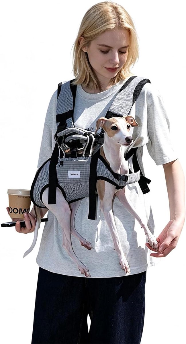 Honden Rugzak - Honden Drager - Huisdier Vervoer - Ademende Koeltas - Tot 15 kg - Grijs