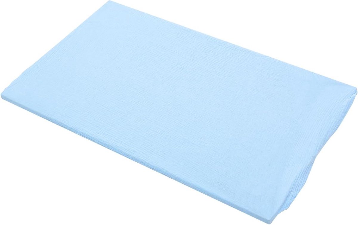 Verschoningsmatje Baby - Luieronderlegger Aankleedkussenhoes - Baby Verzorgen - Ademende Katoenmix - 81x40x10 cm - Hemelsblauw
