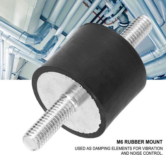 4 Stuks M6 Cilindrische Silentblock, Antivibratie Steunen met Dubbele Schroef voor Motoren en Voertuigen — afbeelding 2