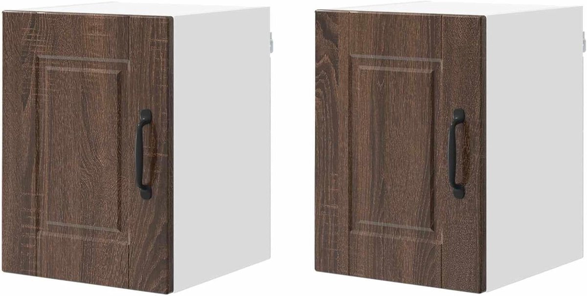 Keukenkast met deur - Wandkast Keuken - Keuken Organiseren - Bruin Eiken-look - 30 x 31 x 40 cm - Bruin