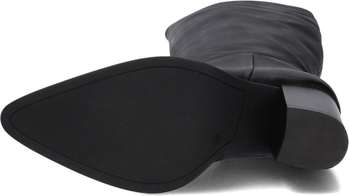Shabbies Grunch Tube Laarzen - Leer - Dames - Zwart - Maat 38
