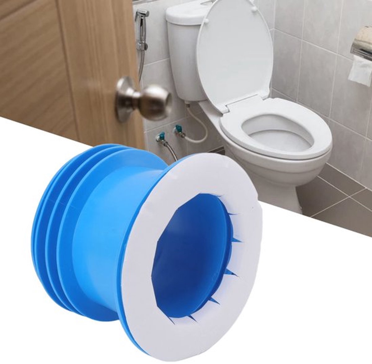 Toiletafdichtring. Dikke Rubberen Pakking Kom Geurbestendig Lekvrij Wasvrij Past op Elke Afvoer Eenvoudige Installatie (Blauw)