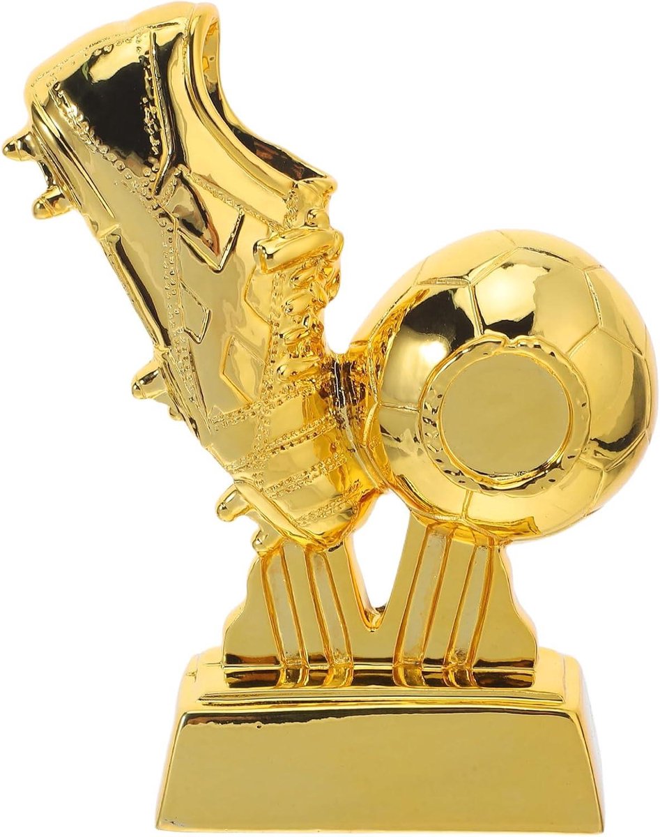 Voetbalschoen Trofee - Kampioensprijs Hars - Sportwedstrijd Prijs - Gedetailleerd Voetbalmotief - 15x13 cm - Goud