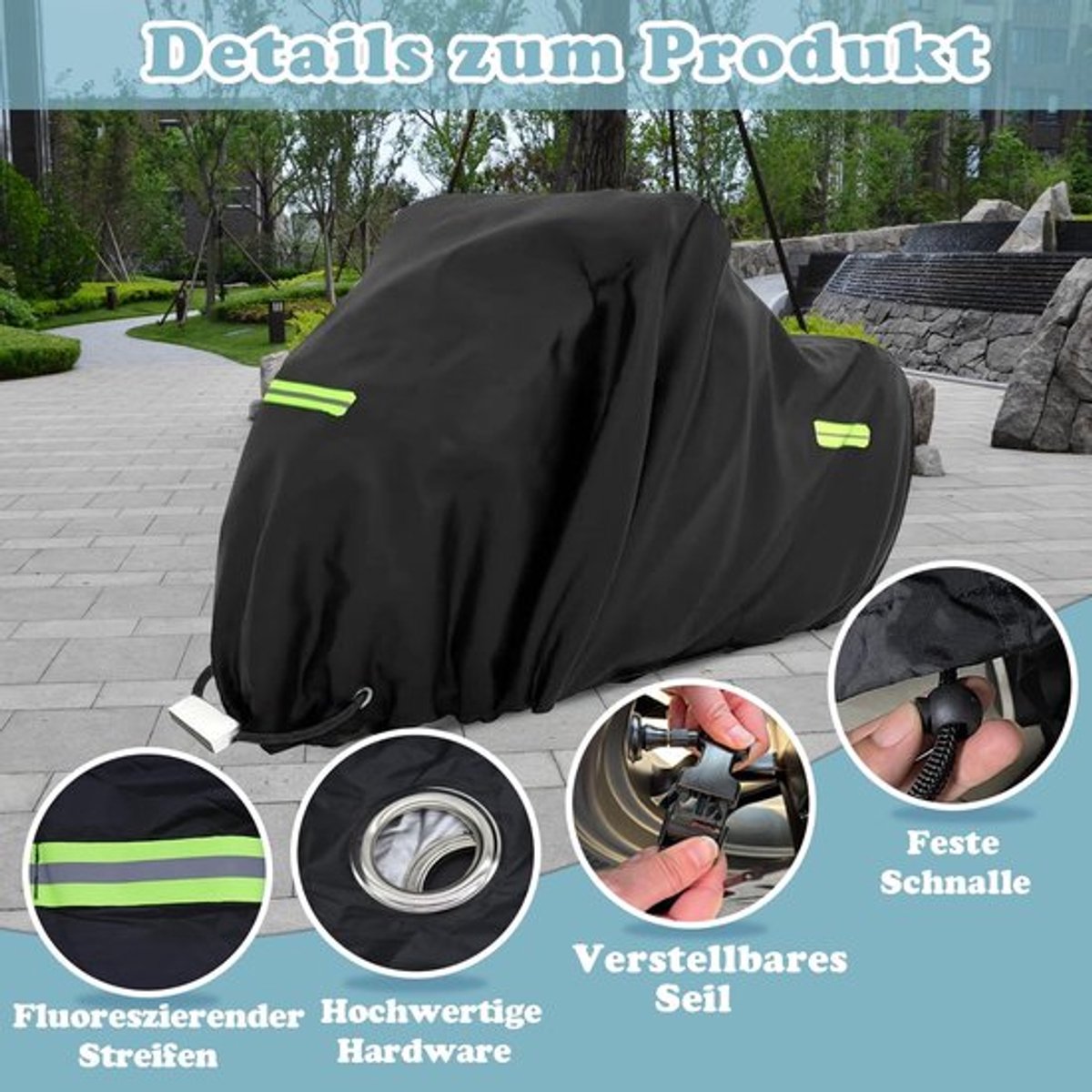 Fietshoes waterdicht voor 1 fiets - Fietshoes voor 2 fietsen - Fietshoes voor 3 fietsen - Oxford fietsgarage - Afdekzeil 210 x 112 x 112 cm - Fietsbescherming