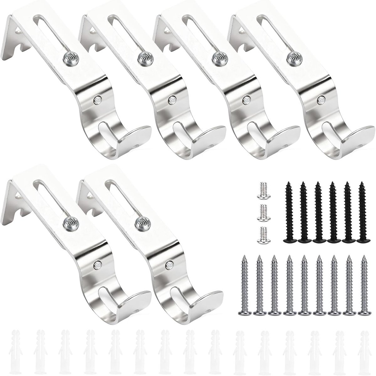 Gordijnroedehouder - Zilver - 25 mm - Metalen Houder voor Plafondmontage - Voor Gordijnroedes