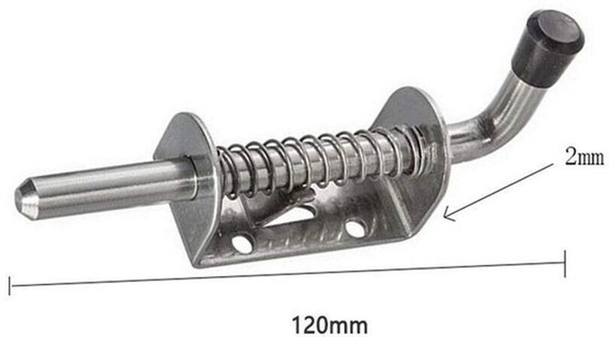 Lente Bout Zware Stalen Constructie - Garage Deur - Schuur Deur - Roestbestendig - Bevestigingsplaat - Ergonomische Handgreep - Deursluiting