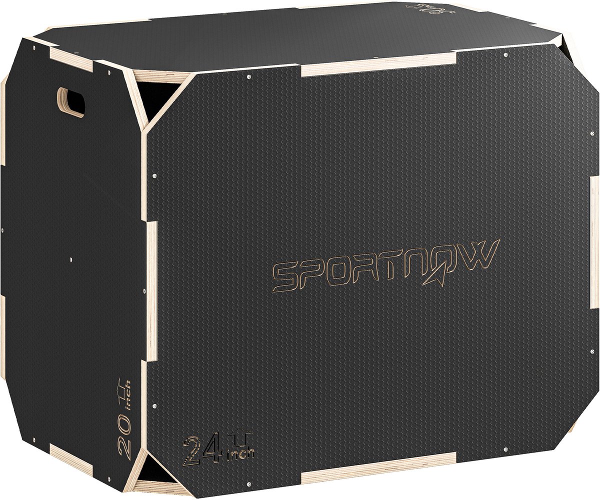 Sportnow Jumping Box-Meerlaags hout-76L x 61B x 51H cm-Zwart