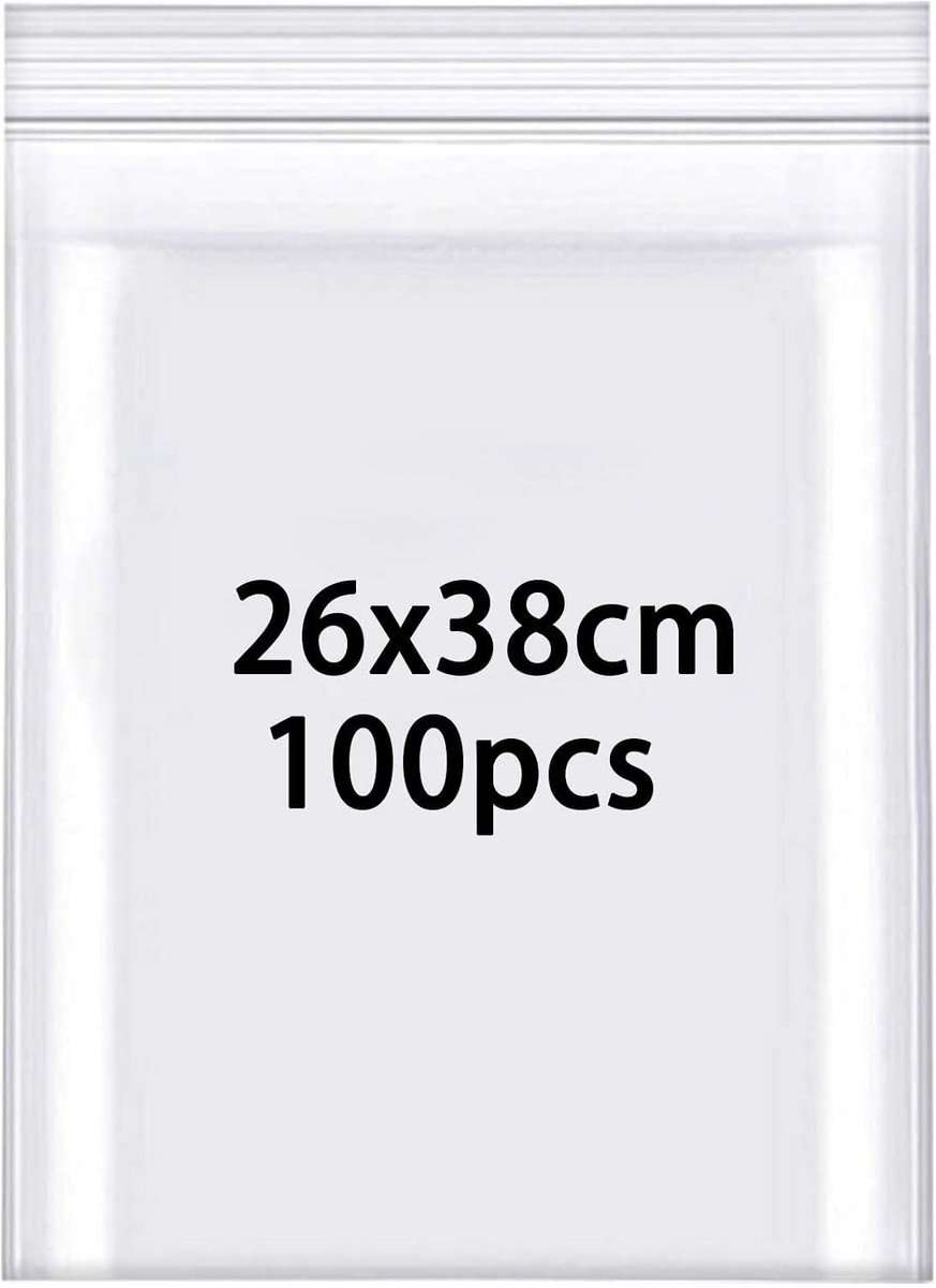 Hersluitbare Ritszakken - Transparant - 26 x 38 cm - Waterdichte Plastic Zak - Voor Kleding en Schoenen