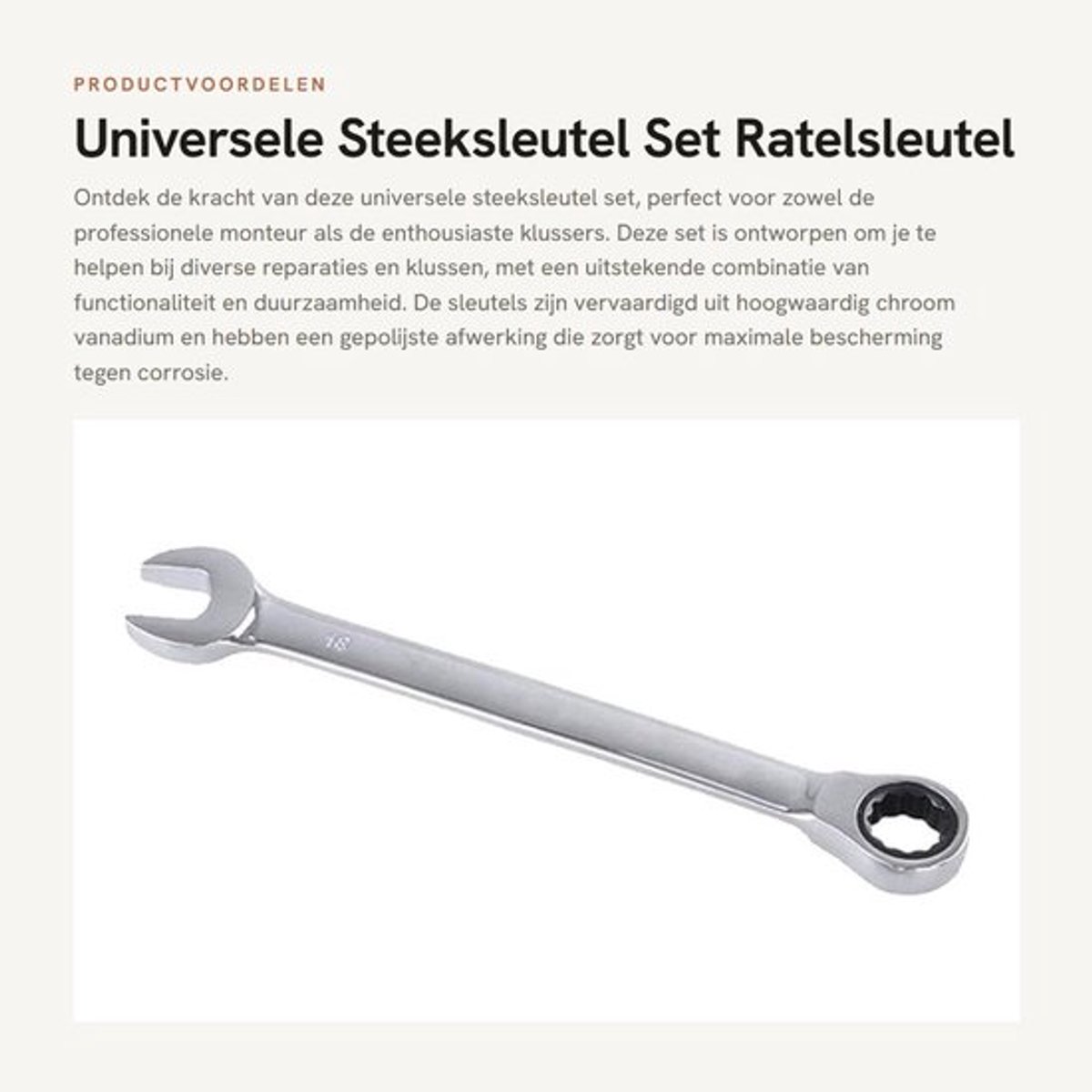 Steeksleutelset 20mm - Professioneel - Chrome Vanadium - Schokbestendig - Duurzaam - Antislip - Verstelbare Hoofd. - Steeksleutel