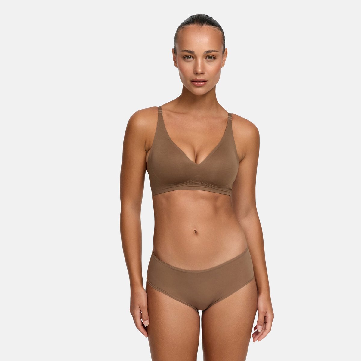 cfab Comfortabele push-up bh - Caramel - XL - BH Zonder Beugel Voorgevormd - Ondergoed - Naadlos