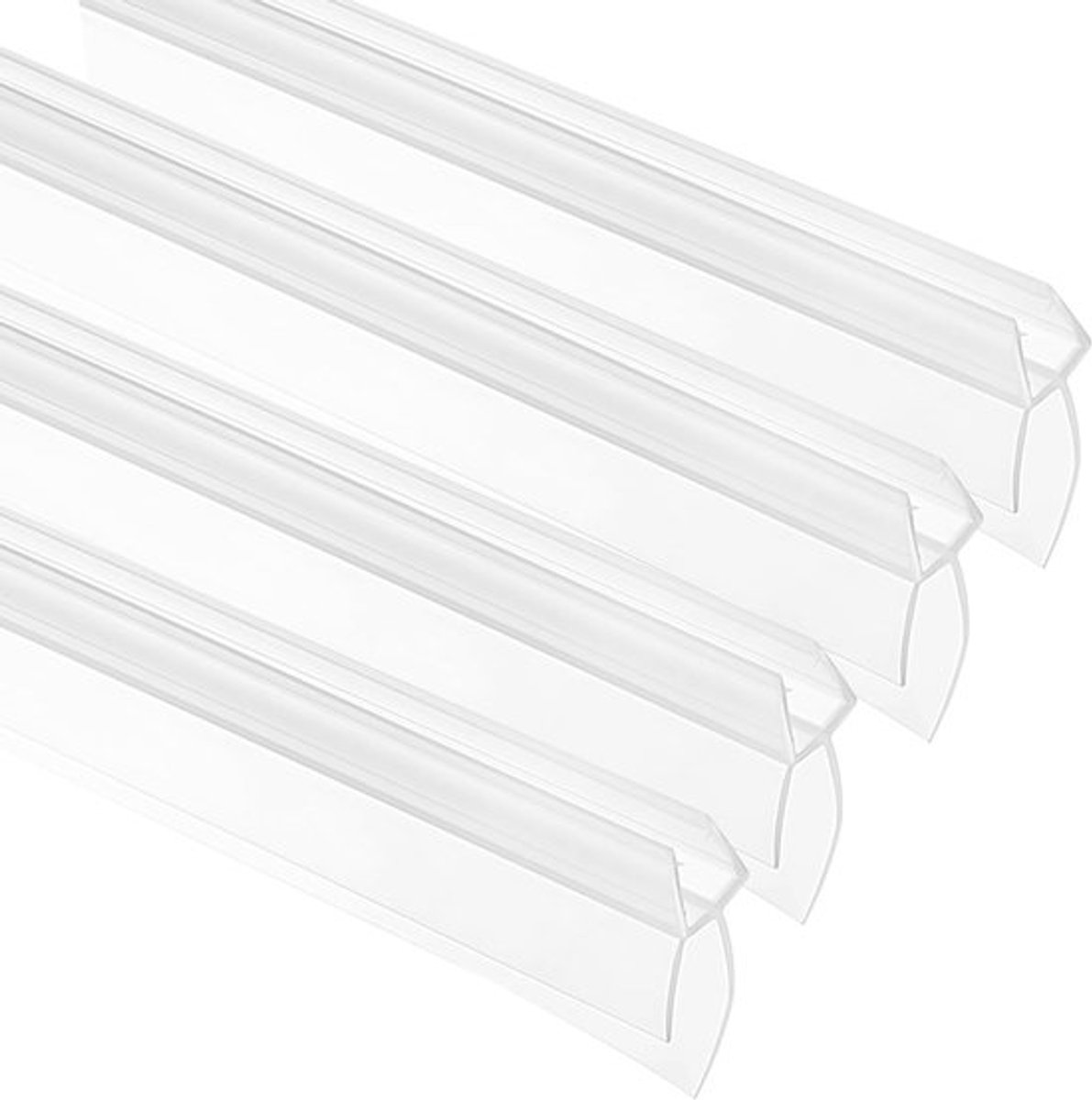 Set van 4 Douchedeur Glasdeurrubbers 40cm - Onderkant Douchedeur Afsluitingen voor Douchecabine met 20mm Rubber Lip en Waterdichte Bescherming