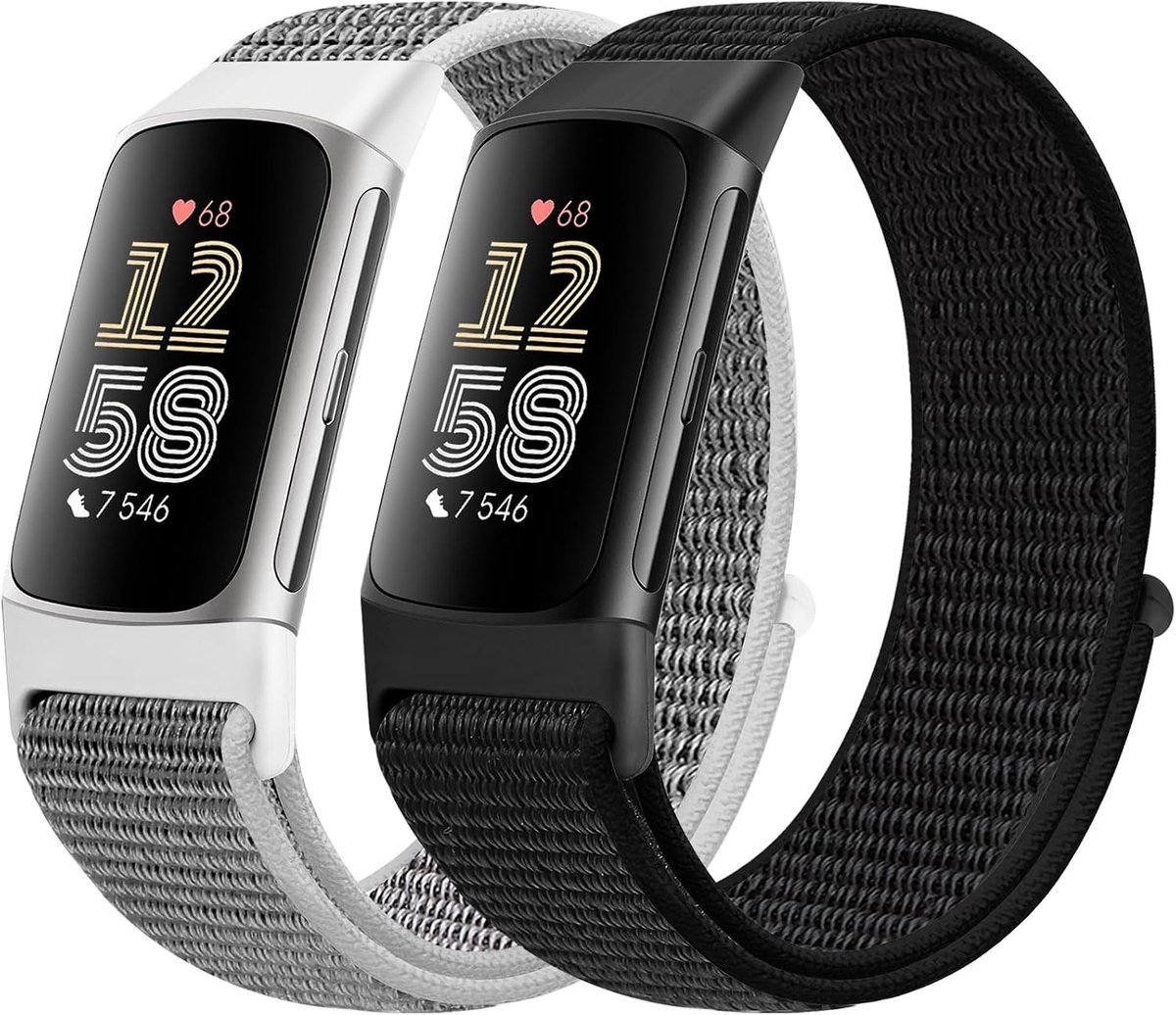 Verstelbare en Ademende Nylon Sportband voor Fitbit Charge 5 - Vervangband voor Fitness Tracker voor Mannen en Vrouwen thumbnail 6