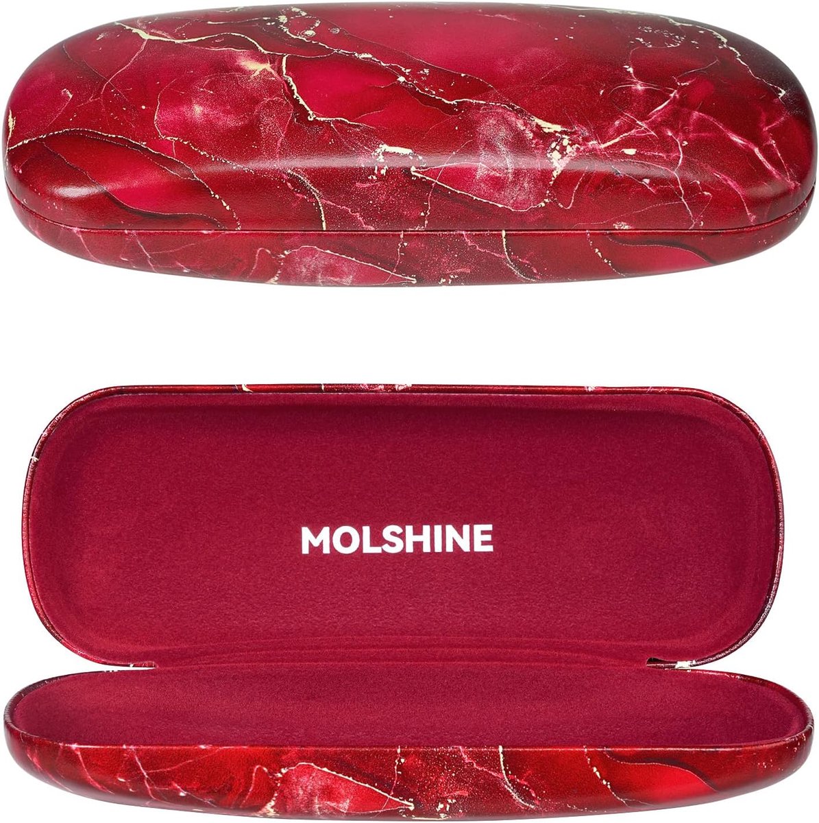 Bril etui hard shell - PU leer - rood - ideaal voor reizen - ShopVlot