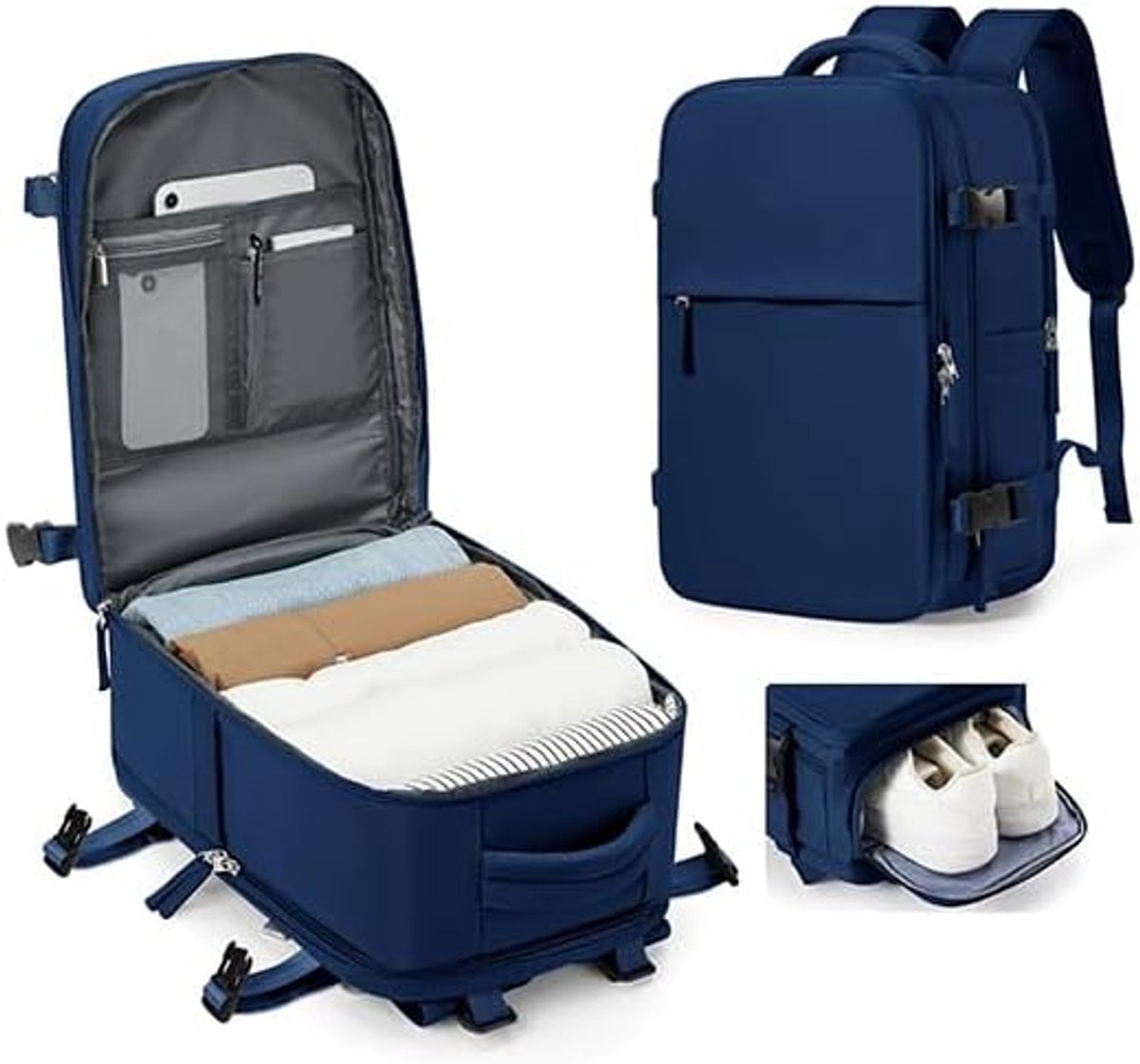 Reisrugzak 40x30x20 - Waterdicht - Met laptopcompartiment - Ideaal voor Ryanair en Wizz Air - ShopVlot