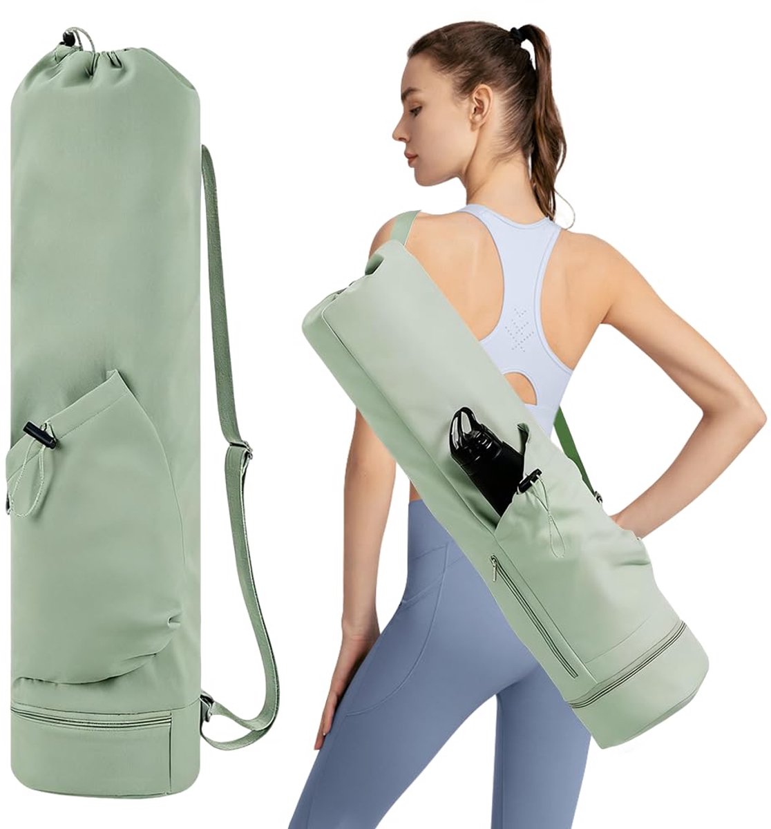 yogatas met verstelbare schouderriem - grote waterdichte tas - vak voor nat - ideaal voor yogamat en accessoires - ShopVlot
