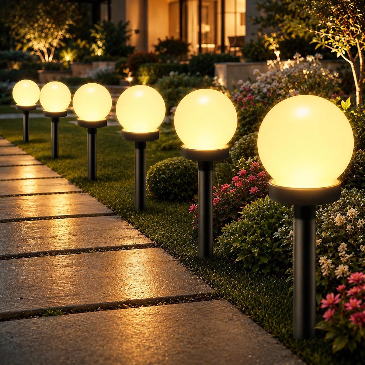 SnelShoppen - Set van 3 Solar Tuinverlichting - Waterdichte Zonne-energie Lampen voor Tuin, Patio Decoratie, Buitenverlichting, Tuinaccessoires, Frost