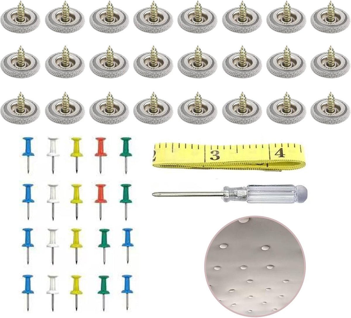 Reparatieset voor autokap - 65-delige set met rivetten en gereedschap - Geschikt voor alle voertuigen - ShopVlot