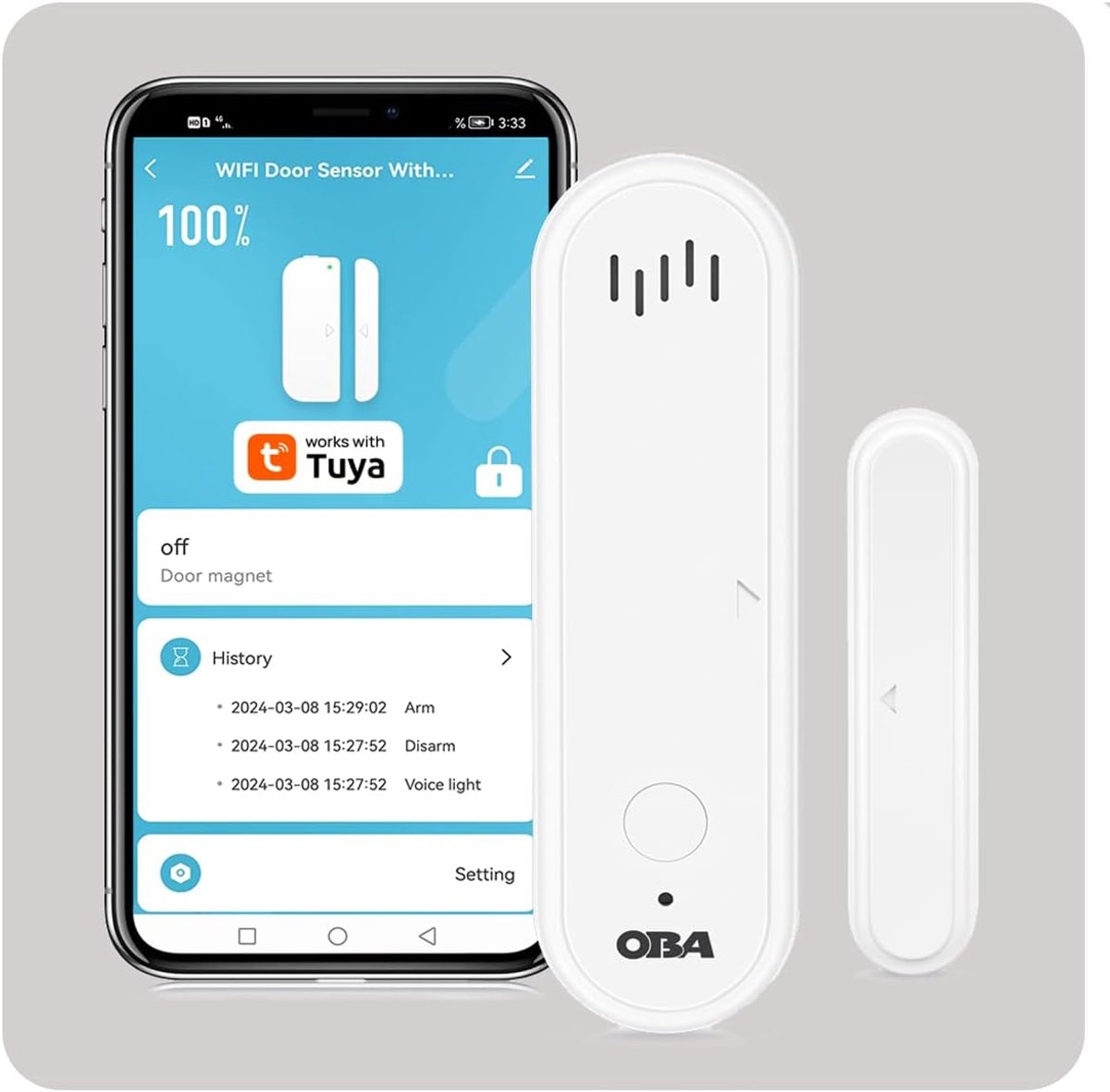 SnelShoppen - Complete WiFi Alarmset met Deur/Window Sensoren, 80 dB Sirene, Tuya Smart, Geschikt voor Alexa en Google Home, Veiligheidssysteem voor T