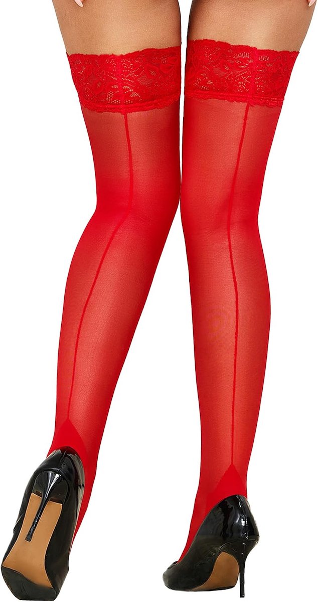 Hold-Up kousen voor dames - eenheidsmaat - sexy met naad - antislip siliconen en kant trim - ShopVlot