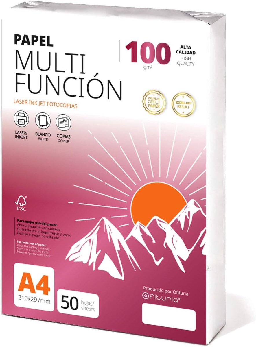 A4-vellen 100g 50 vel - multifunctioneel papier - voor printers en kopieerapparaten - ideaal voor kantoor en school - ShopVlot