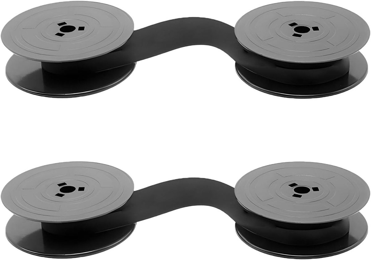 Typewriter tape set 2 stuks - zwart - duurzame nylon - schone en nauwkeurige afdrukken - ShopVlot