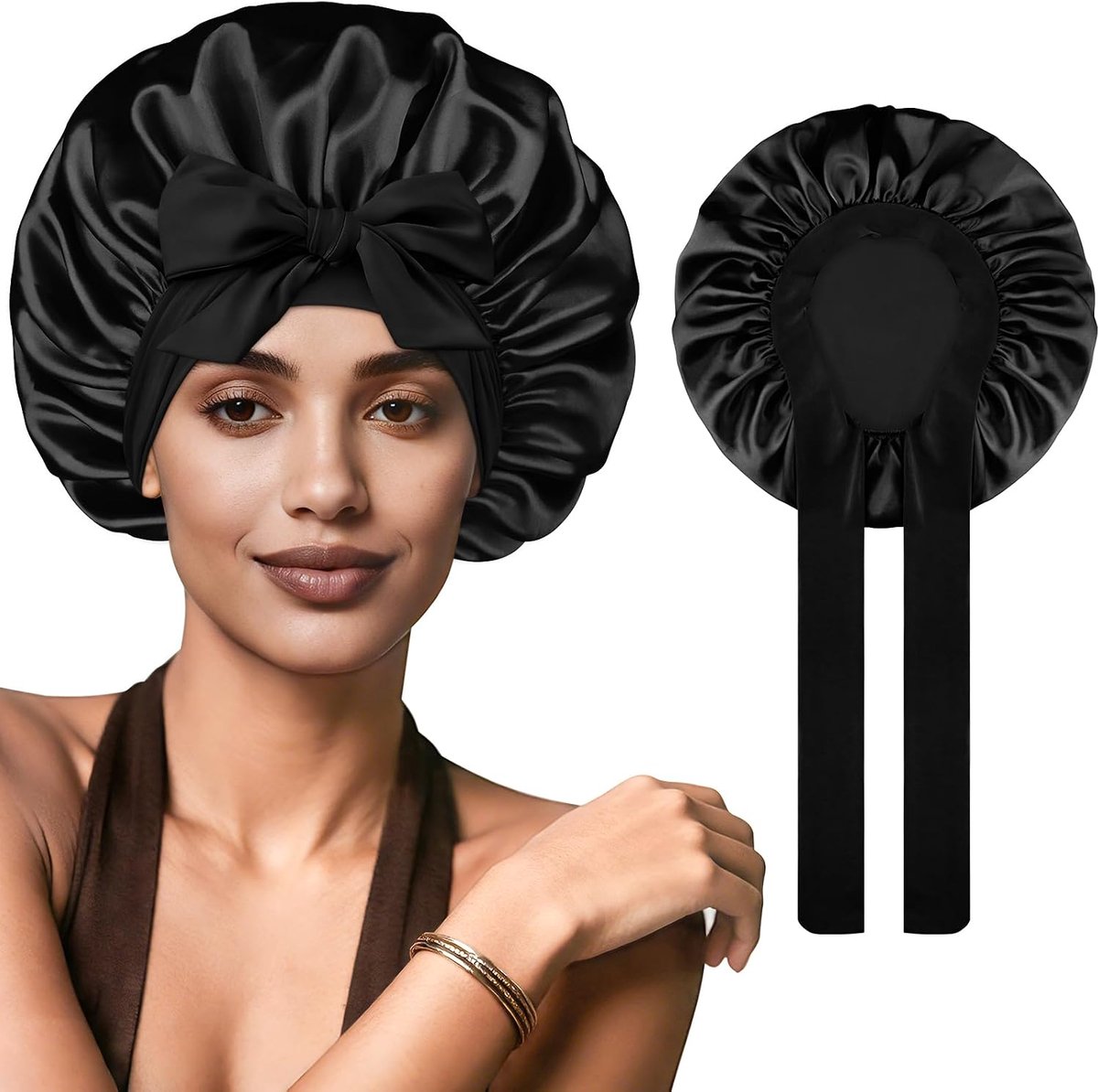 Zijden slaapmuts - satijnen bonnet - voor krullend en glad haar - beschermt tijdens het slapen - ShopVlot