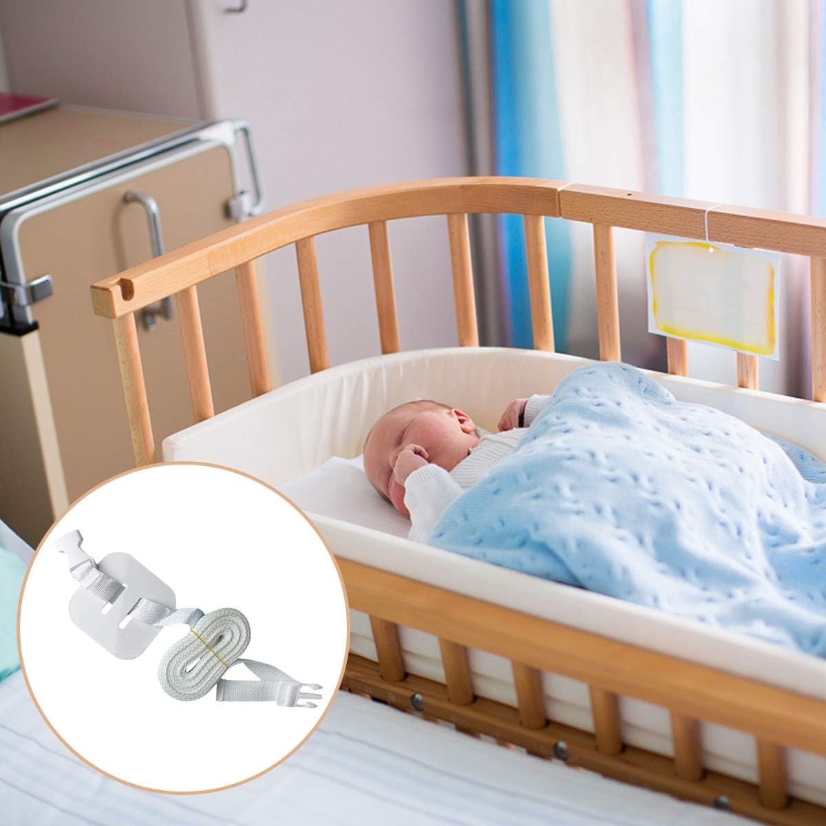 Baby Bed Belt 7 m - Witte Bevestigingsriem - Geschikt voor Boxspring en Zijbed - Veiligheid voor je Baby - SnelShoppen