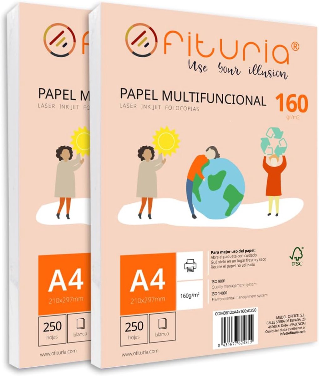 A4 papier 160 g - 500 vellen wit - multifunctioneel - ideaal voor school en kantoor - SnelShoppen