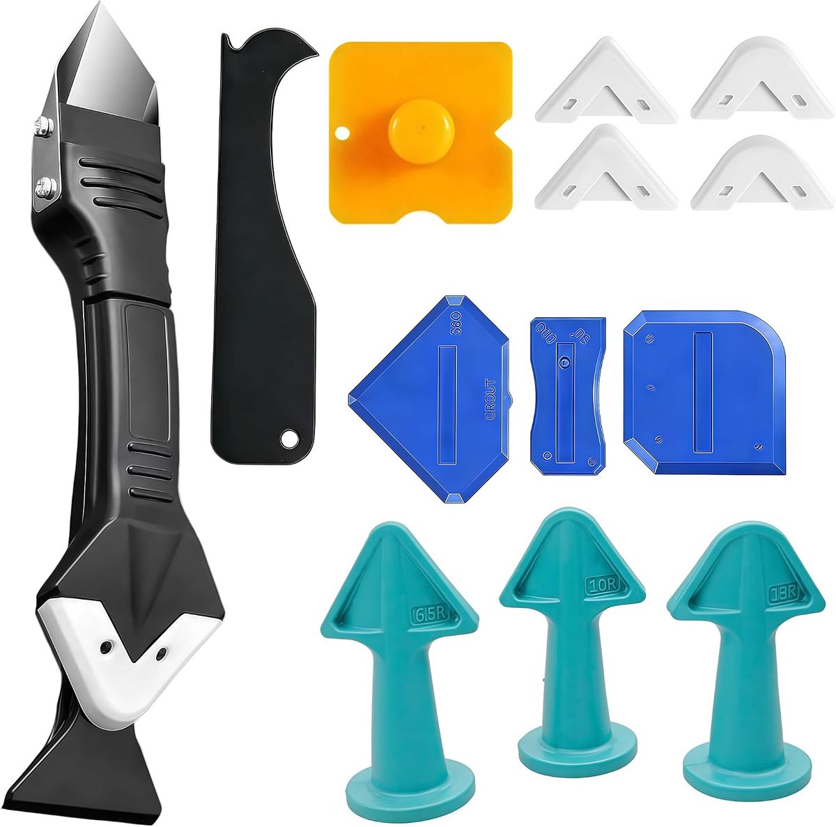 Kit voor het verwijderen en gladmaken van silicone - RVS schraper en strijker - Perfecte afwerking - SnelShoppen