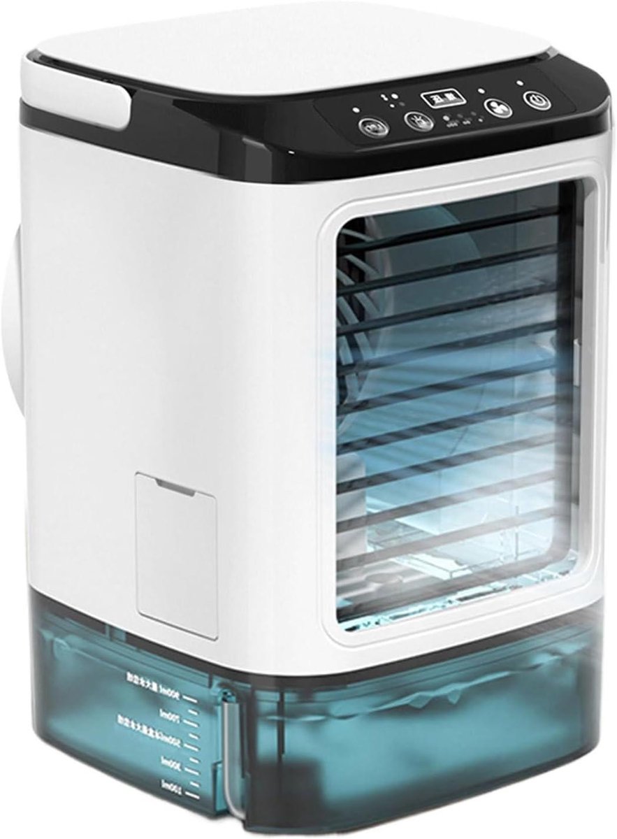 Mini Air Cooler - Vernevelaar Ventilator - Persoonlijke Koeling - Dubbele Verneveling - 17x17x17 cm - Wit