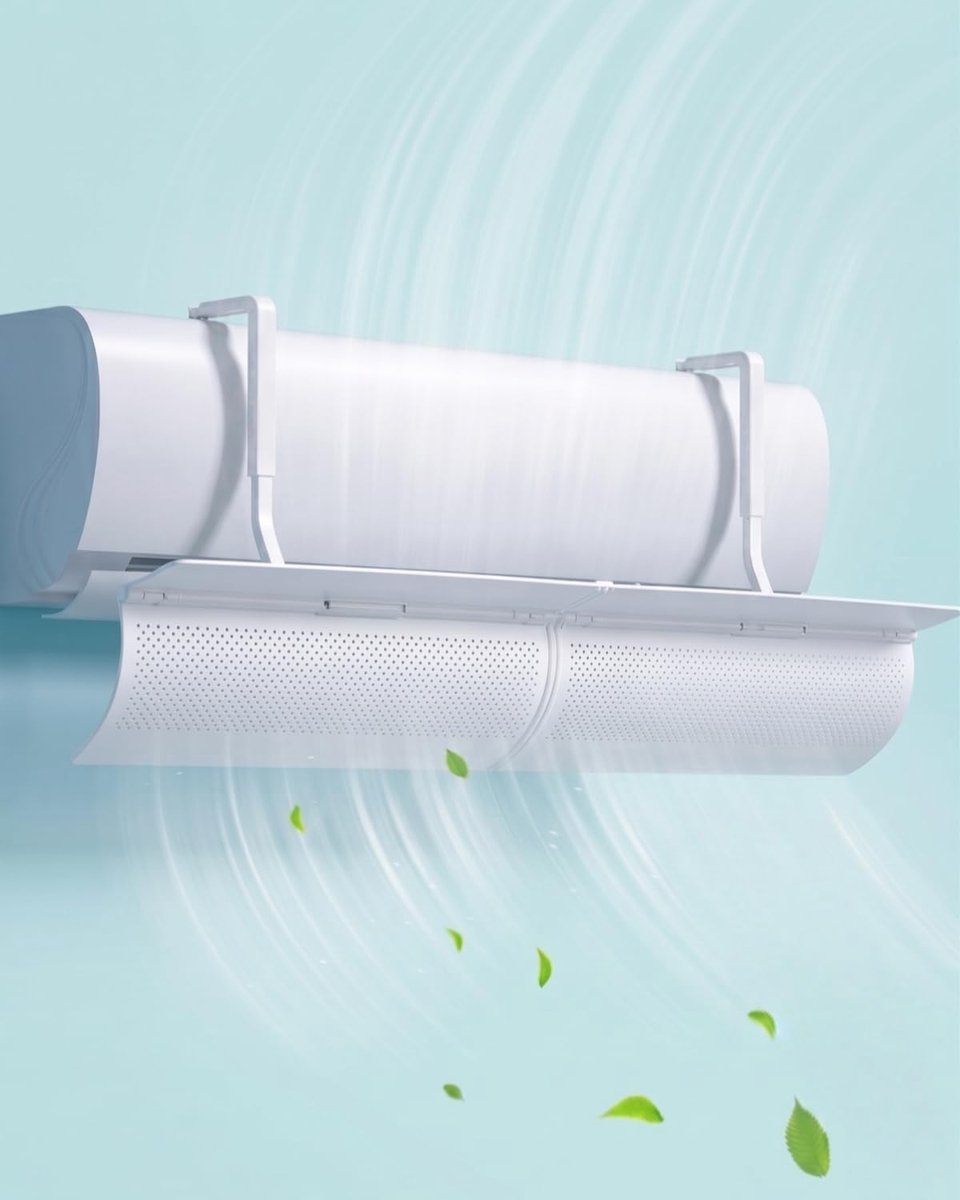 Winddeflector airconditioning 85 cm - verstelbaar - ABS - zachte luchtstroom voor thuis en kantoor - SnelShoppen