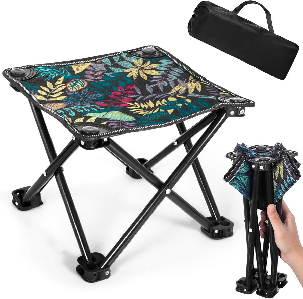 Campingkruk opvouwbaar 28x28x23CM - ultralicht en compact - ideaal voor vissen en picknicks - inclusief opbergtas - ShopVlot