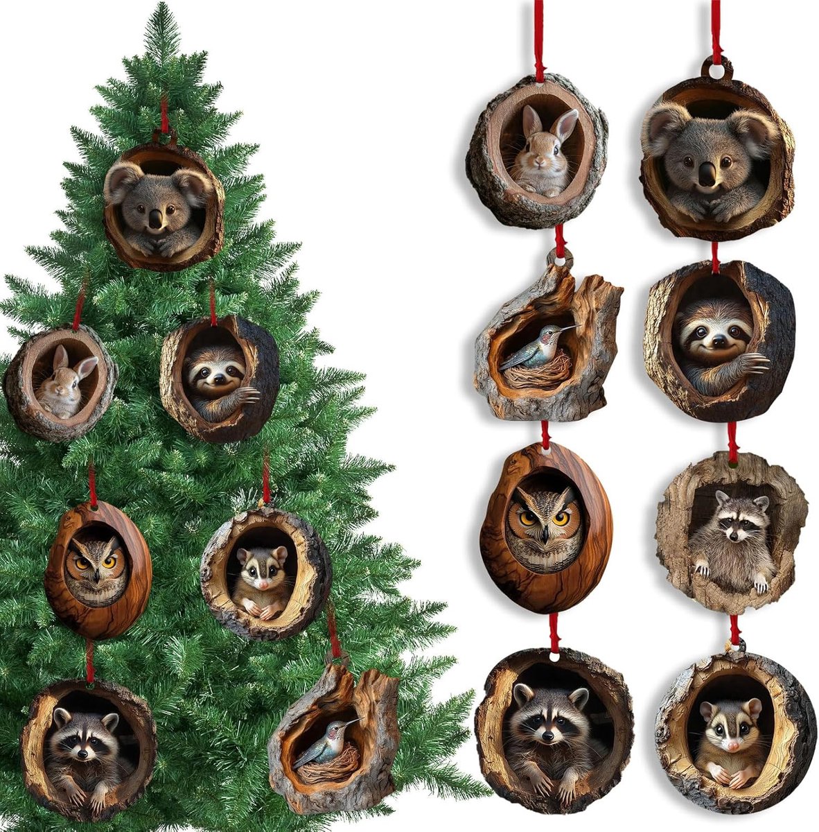 Kerstdecoratie 8-delig - Acryl dieren - Unieke ontwerpen - Creëer een feestelijke sfeer - ShopVlot